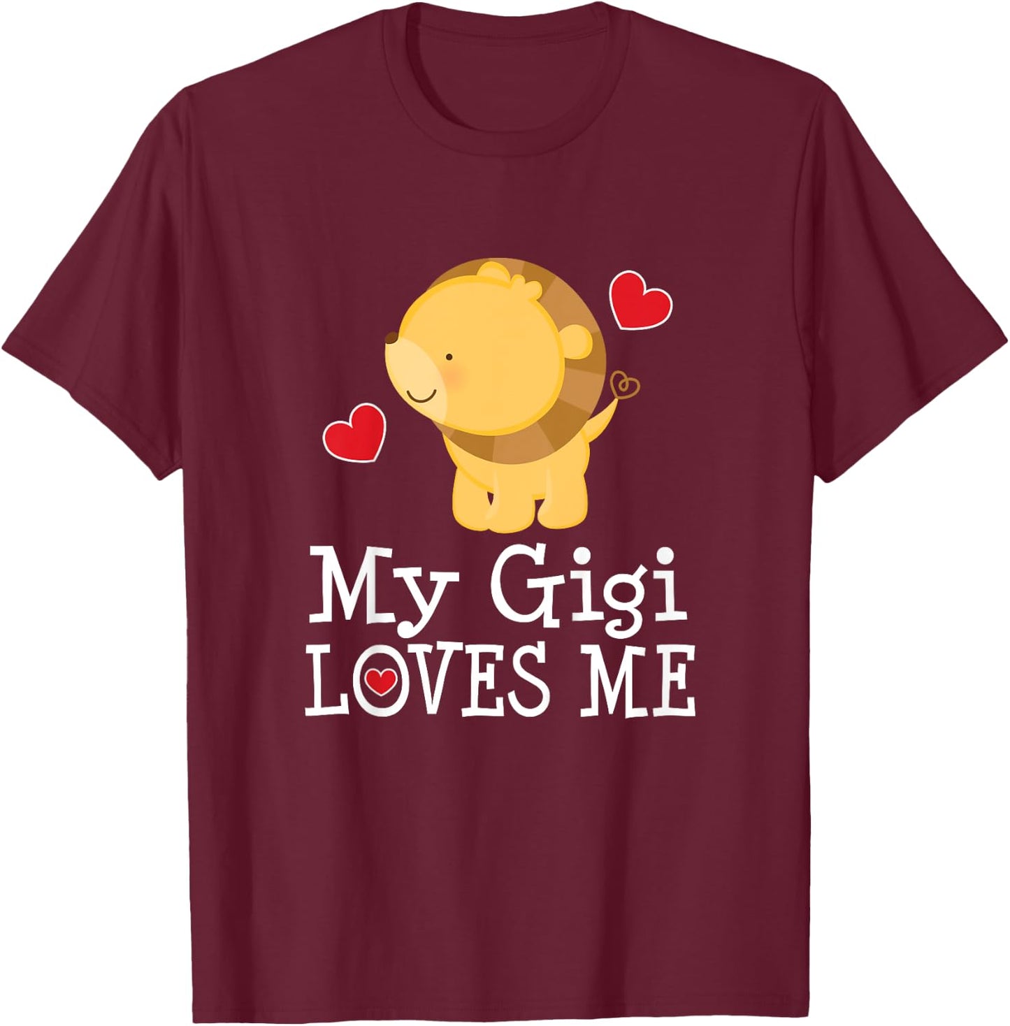 Kids My Gigi Loves Me Grandson T-Shirt - T-Shirt | Maroon