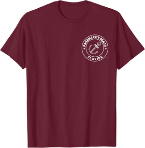 Panama City Beach Florida Souvenirs Pocket Logo T-Shirt - T-Shirt | Maroon