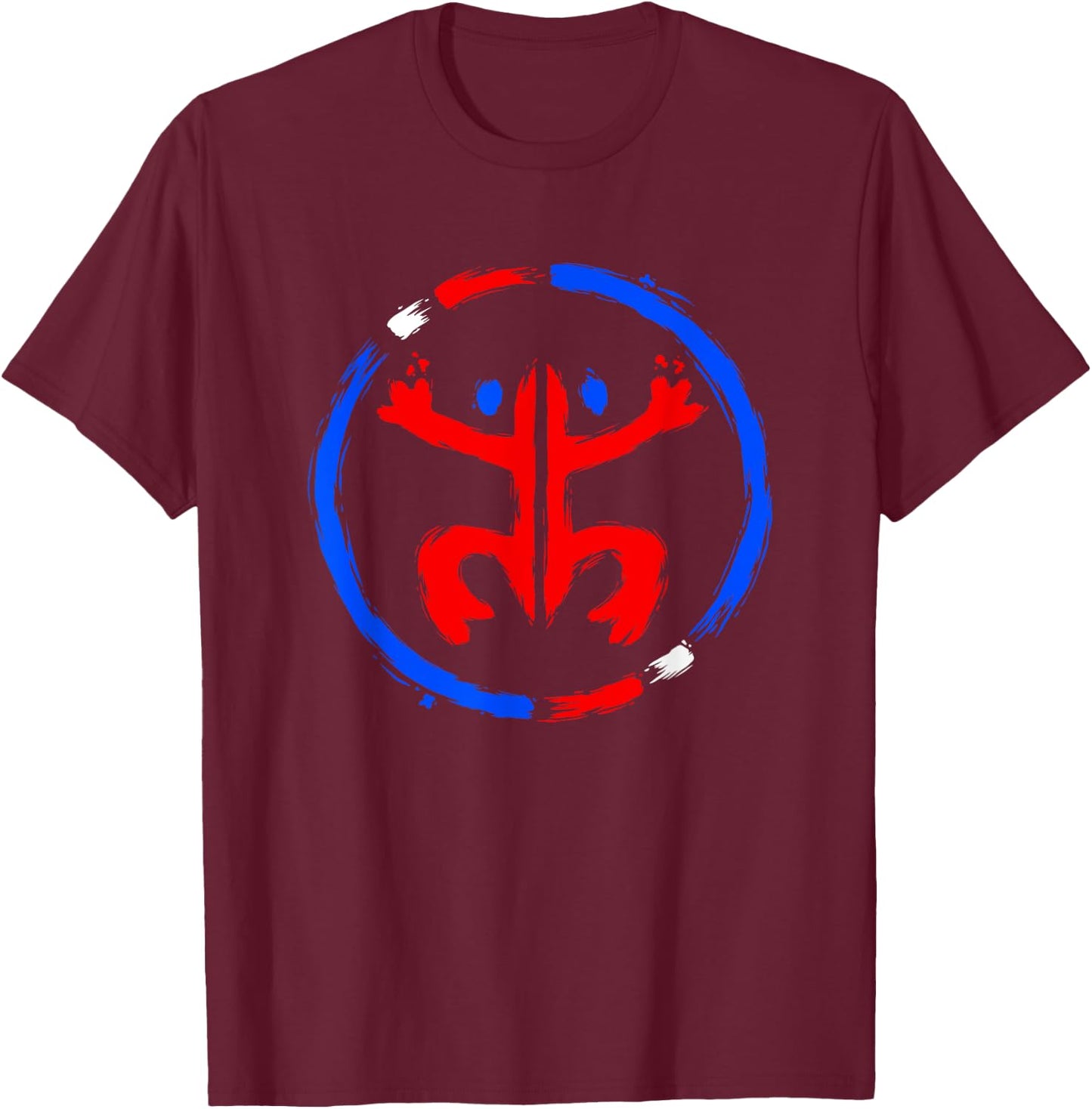 Puerto Rico Coqui Frog Taino - Boricua Brush Style T-Shirt - T-Shirt | Maroon
