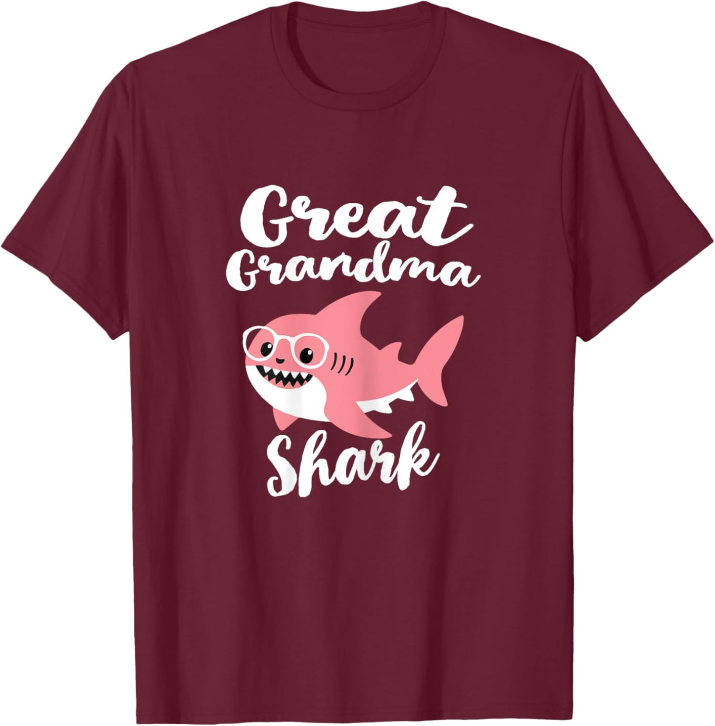 Great Grandma Shark Funny Mother's Day T-Shirt - T-Shirt | Maroon