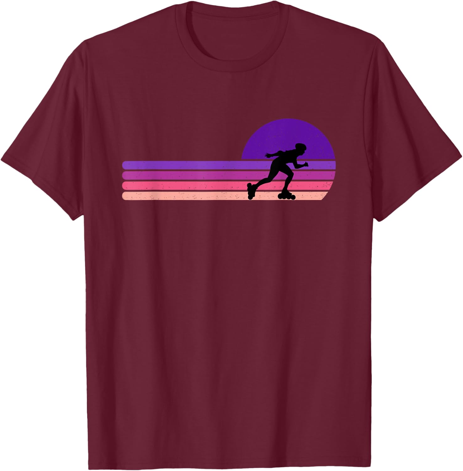 Rollerblading Funny Girly Retro Vintage Gift T-Shirt - T-Shirt | Maroon