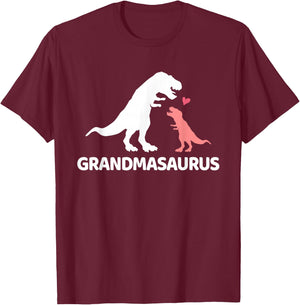 Grandmasaurus Grandma Dinosaur Small T-Shirt - T-Shirt | Maroon