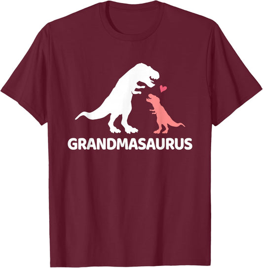 Grandmasaurus Grandma Dinosaur Small T-Shirt - T-Shirt | Maroon