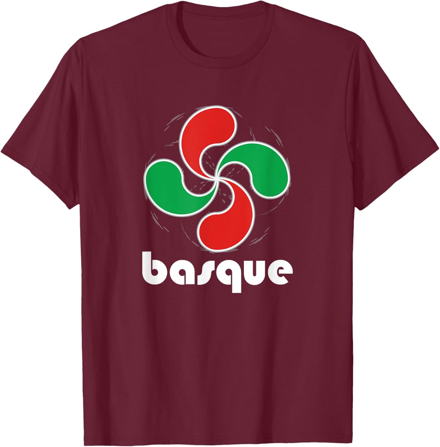 Basque T Shirt Basque Pride Lauburu Four Heads Symbol T-Shirt - T-Shirt | Maroon