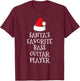 Santa's Favorite Bass Guitar Player Christmas Funny Hat Xmas T-Shirt - T-Shirt | Maroon