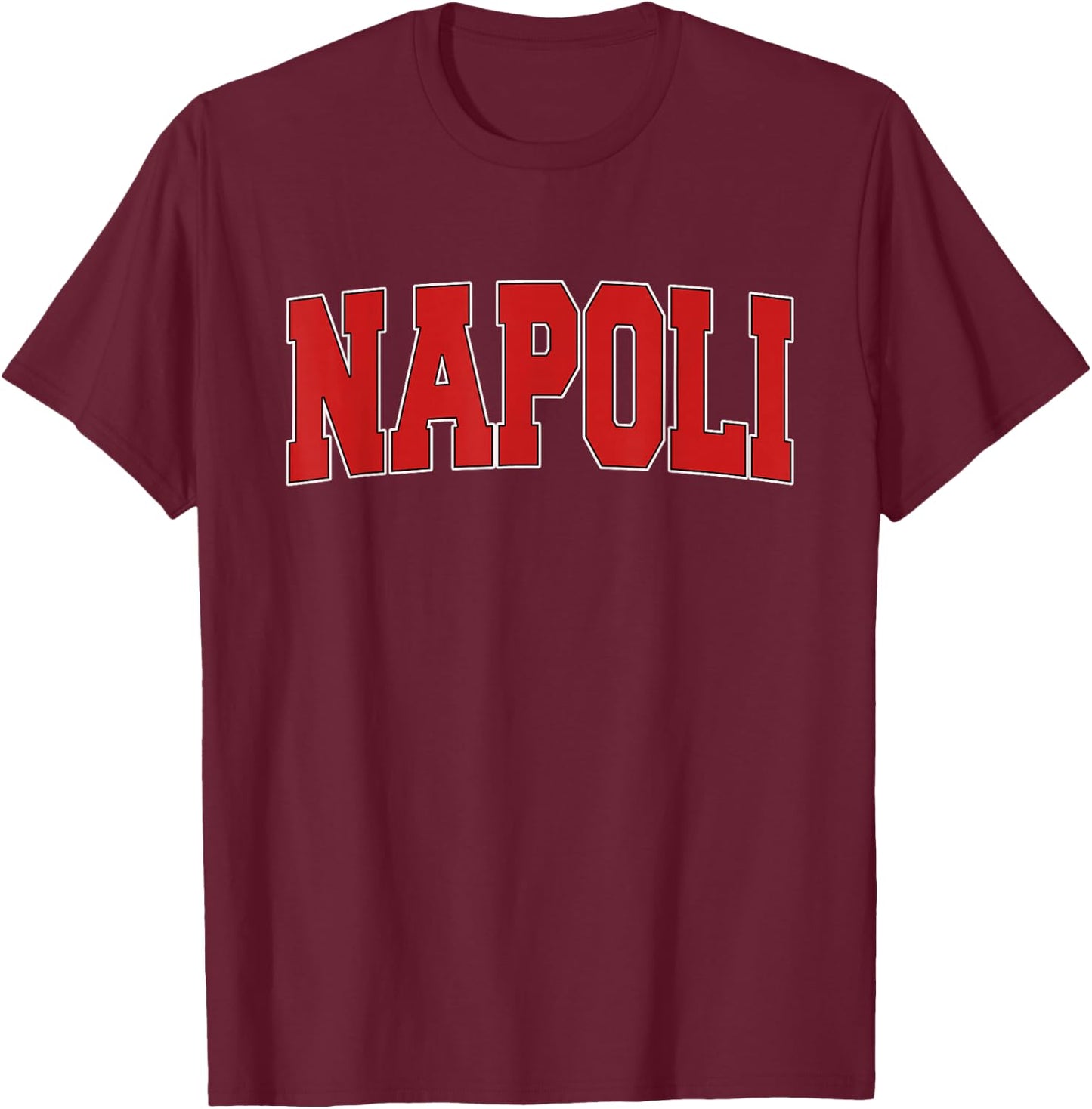 NAPOLI ITALY Varsity Style Vintage Retro Italian Sports T-Shirt - T-Shirt | Maroon