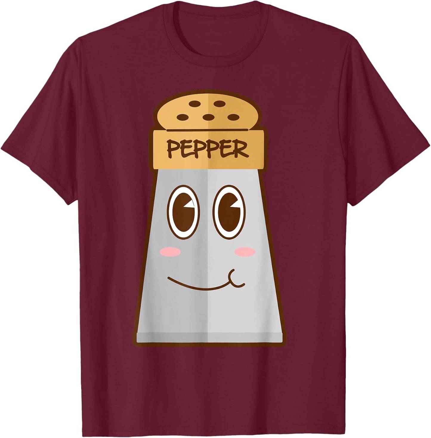 Funny SALT And Pepper Duo Valentines Halloween Easy Costume T-Shirt - T-Shirt | Maroon