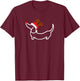 Christmas Dachshund Reindeer in Santa Hat T-Shirt - T-Shirt | Maroon