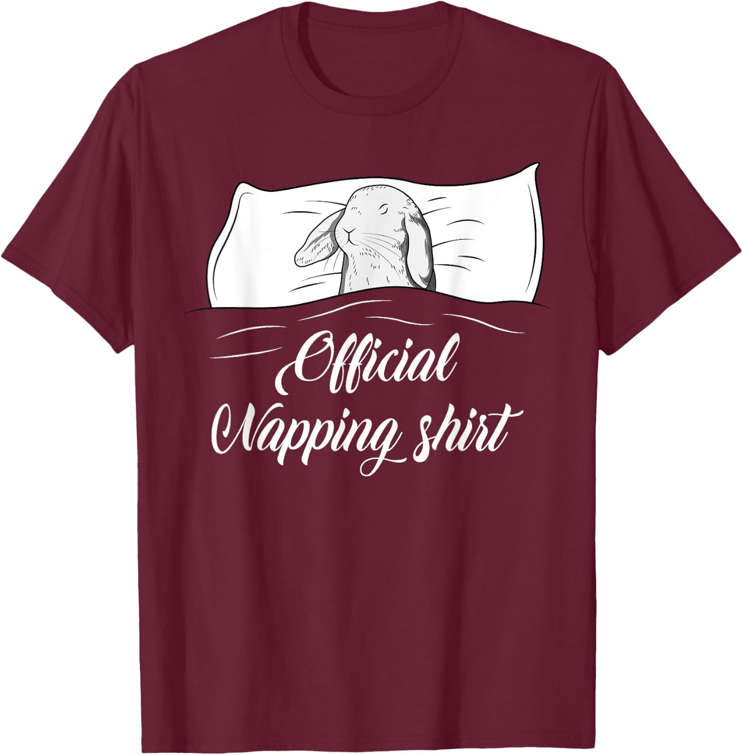 Sleeping Rabbit Pyjamas Bunny Lover Official Napping T-Shirt - T-Shirt | Maroon