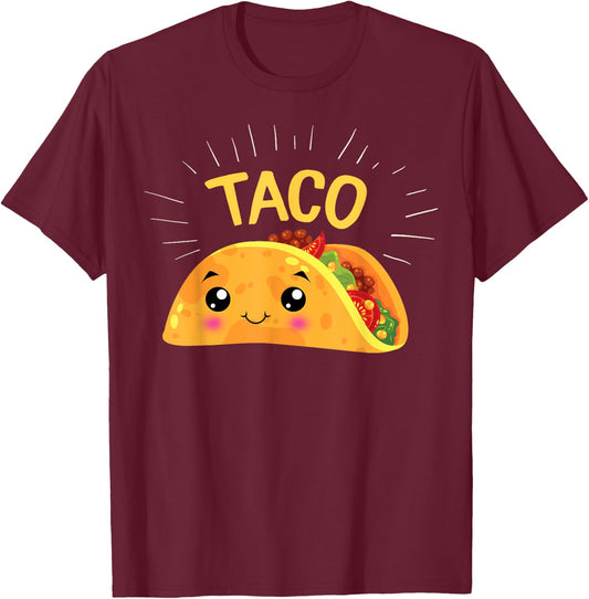 Taco And Taquito Matching Mommy Daddy And Me Mexican New Mom T-Shirt - T-Shirt | Maroon