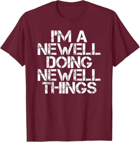 NEWELL Funny Surname Family Tree Birthday Reunion Gift T-Shirt - T-Shirt | Maroon