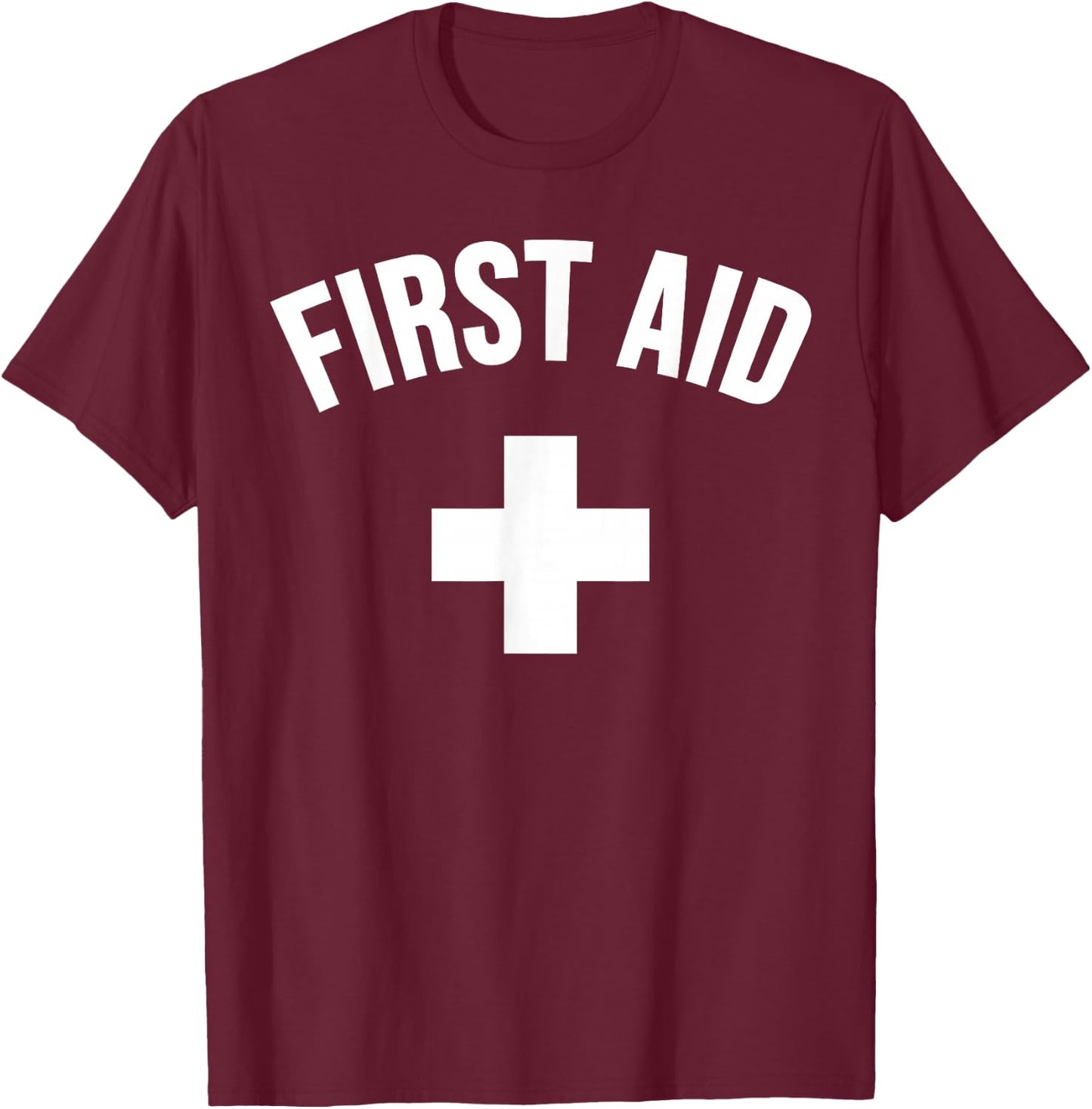First Aid Cross Medic Event Staff Uniform Emergency T-Shirt - T-Shirt | Maroon
