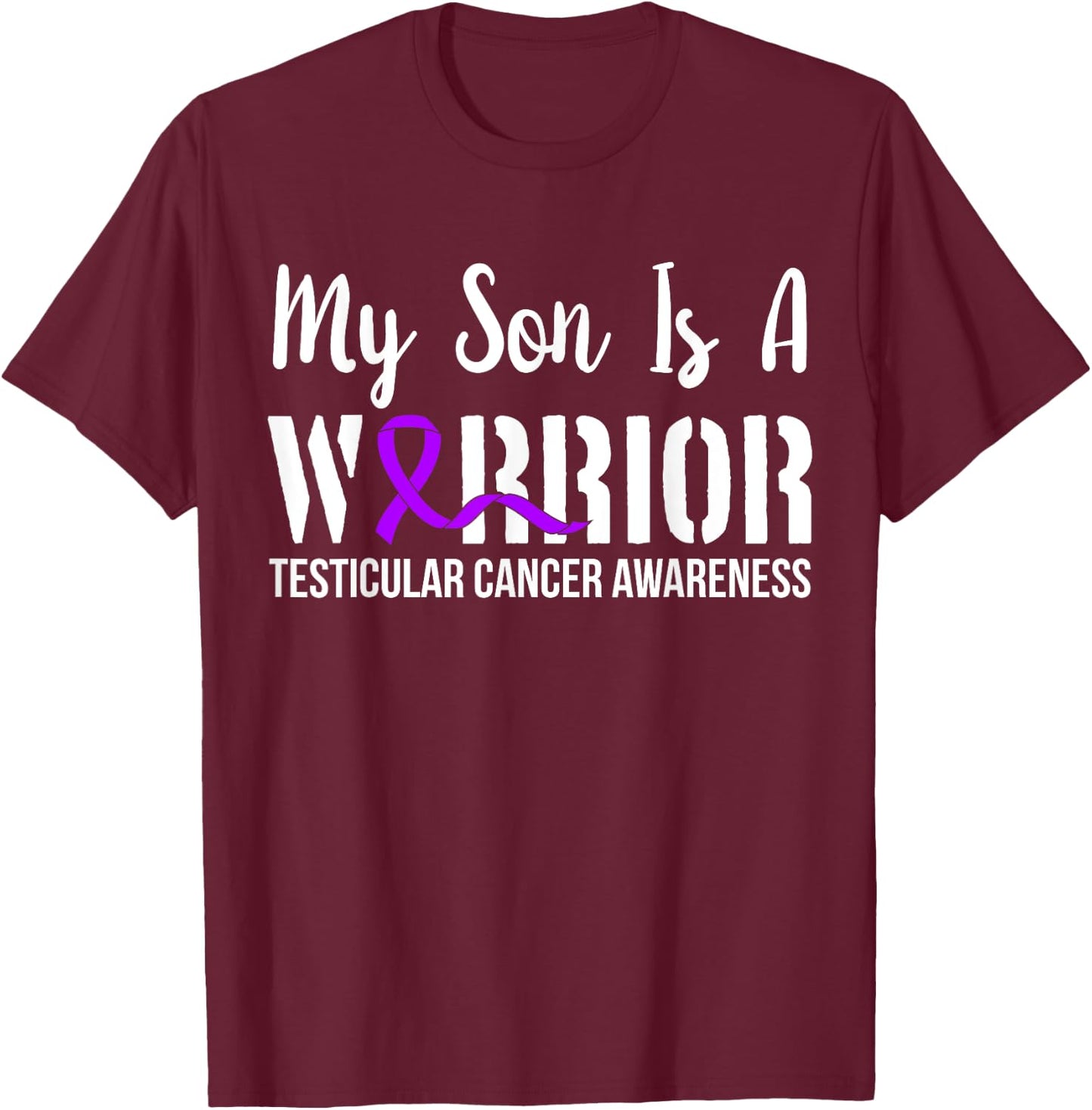 Testicular Cancer Shirt Gifts Awareness Ribbon Survivor T-Shirt - T-Shirt | Maroon