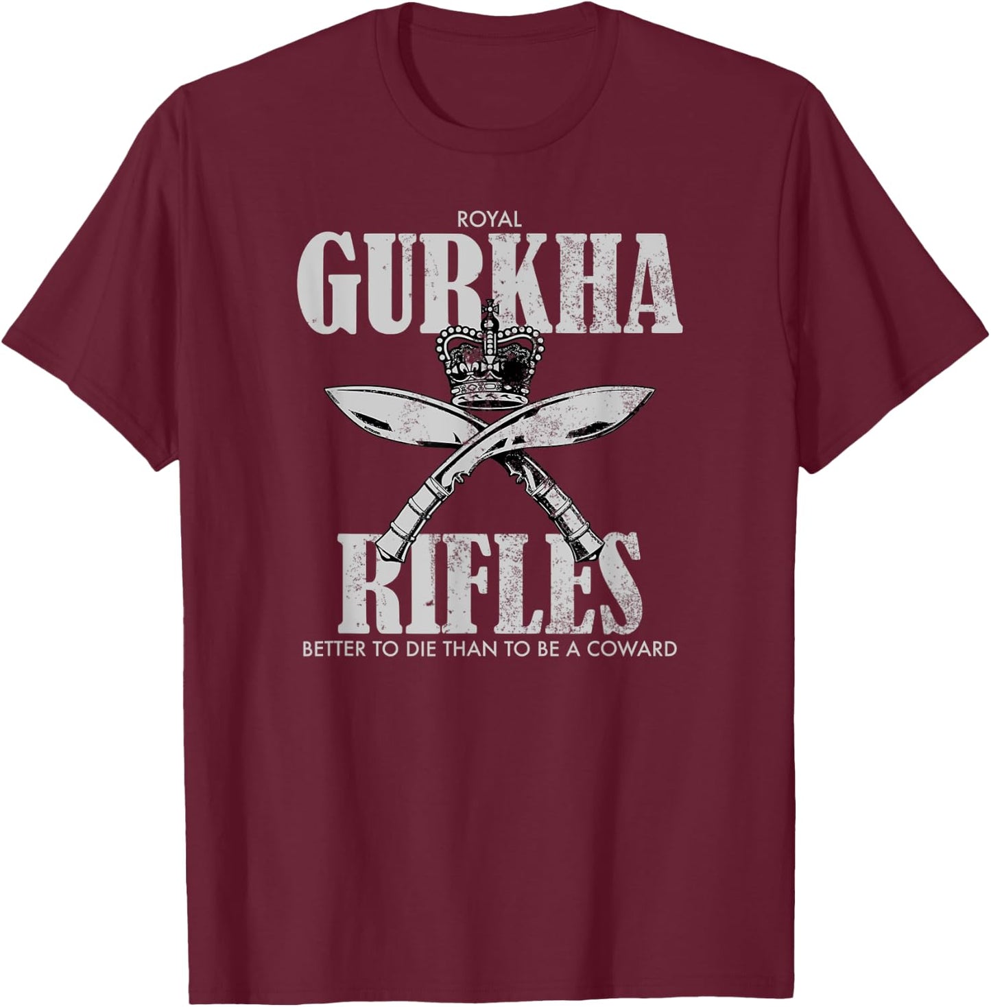 Gurkha Rifles (distressed) T-Shirt - T-Shirt | Maroon