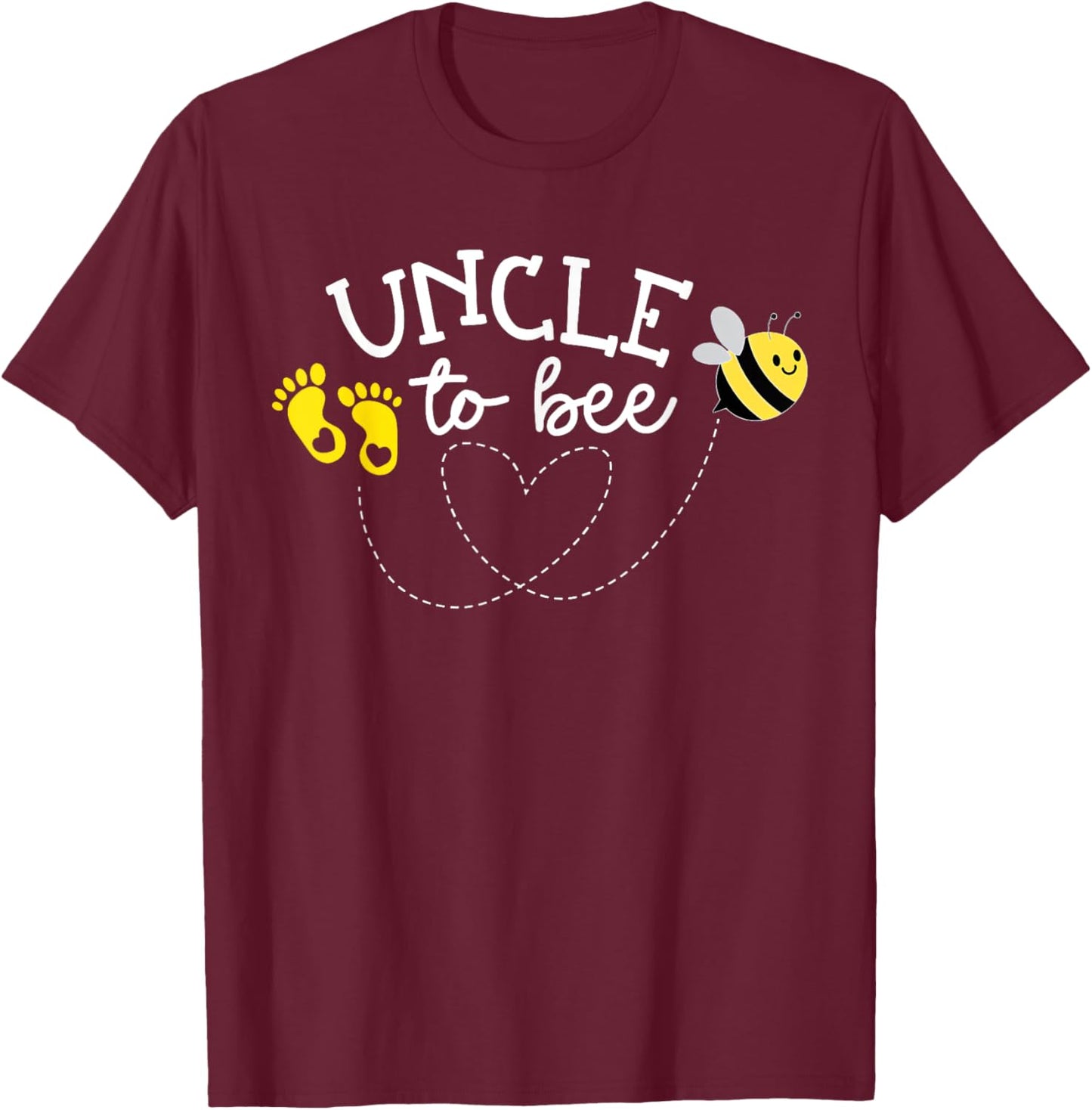 Uncle to Bee Pregnancy Announcement Baby Shower T-Shirt - T-Shirt | Maroon