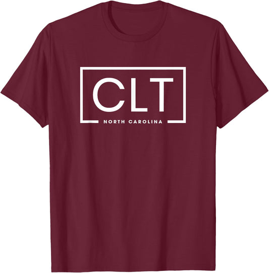 Charlotte NC CLT Square Retro Throwback Girls Women Souvenir T-Shirt - T-Shirt | Maroon