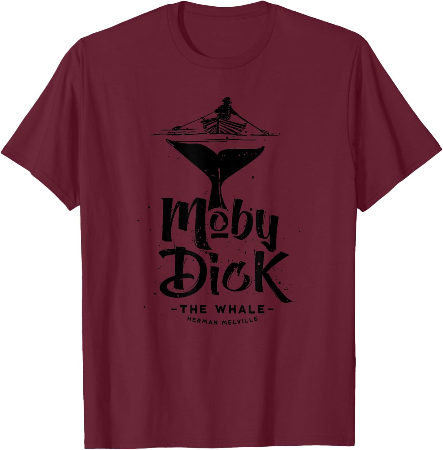 Moby Dick, Herman Melville whale literary gift T-Shirt - T-Shirt | Maroon
