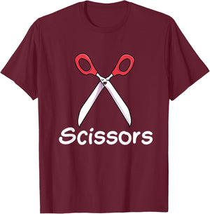 Funny Group Halloween Outfit - Rock Paper Scissors Costume T-Shirt - T-Shirt | Maroon