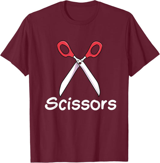 Funny Group Halloween Outfit - Rock Paper Scissors Costume T-Shirt - T-Shirt | Maroon