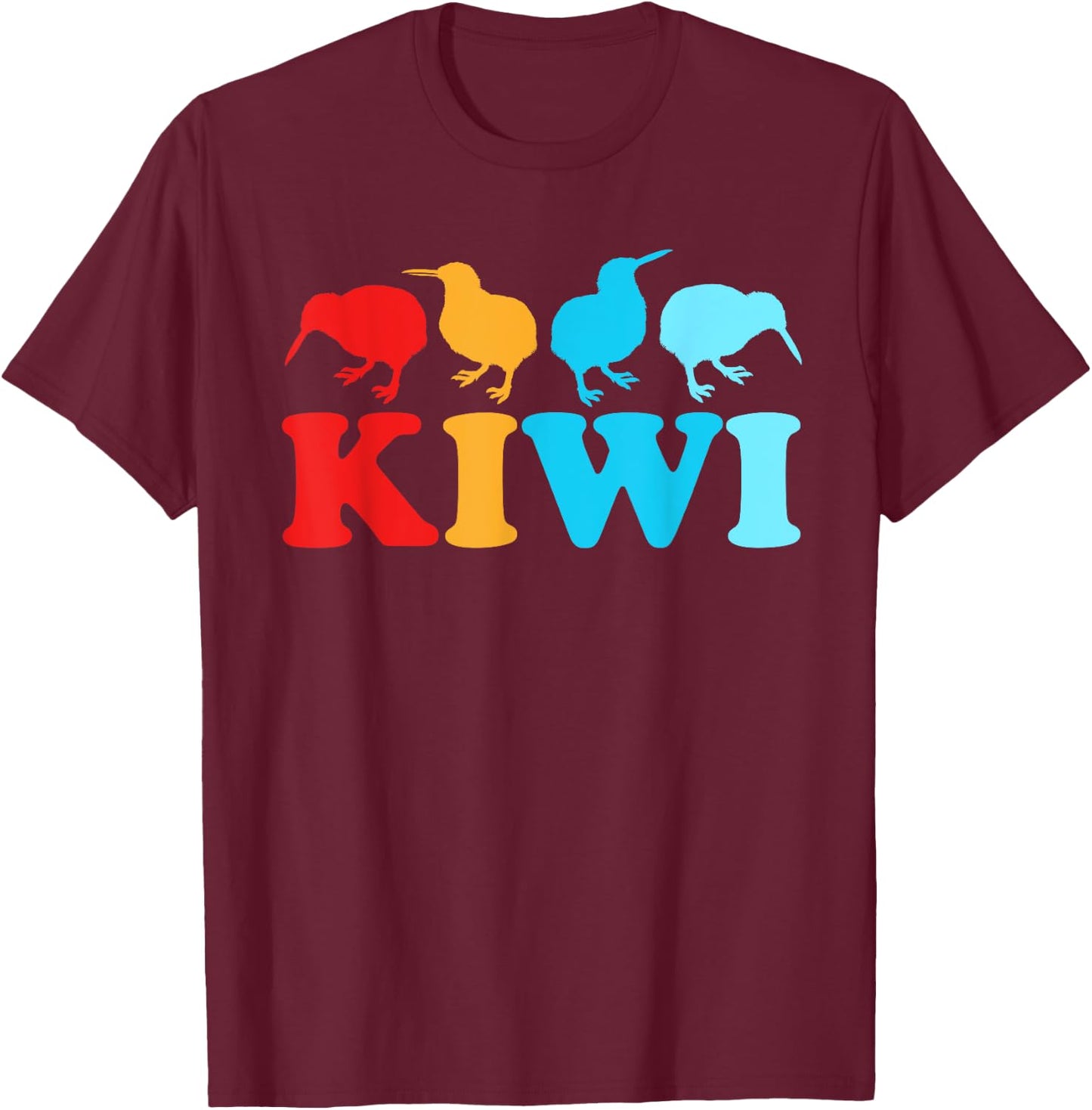 Kiwi Squad New Zealand Kiwi Bird T-Shirt - T-Shirt | Maroon