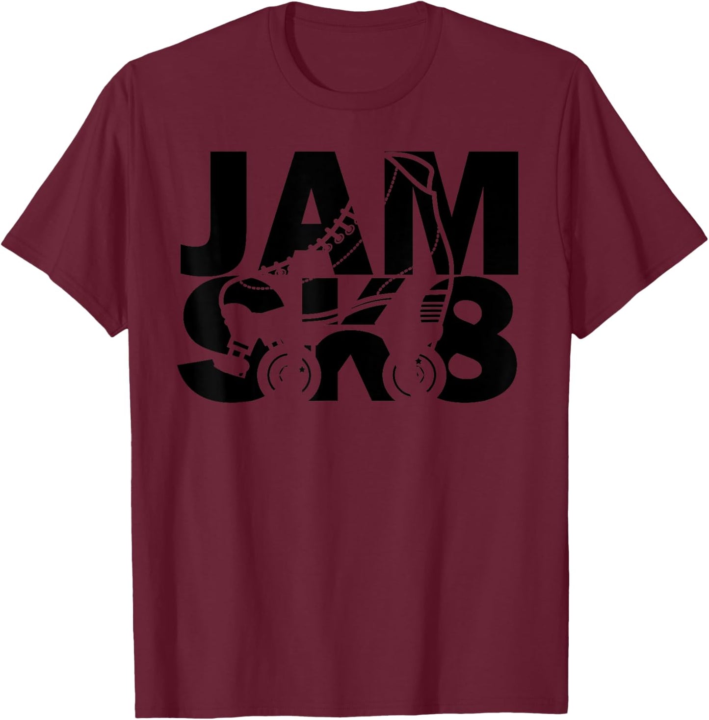 Roller Jam Skating Roller Skates 80s 90s T-Shirt - T-Shirt | Maroon