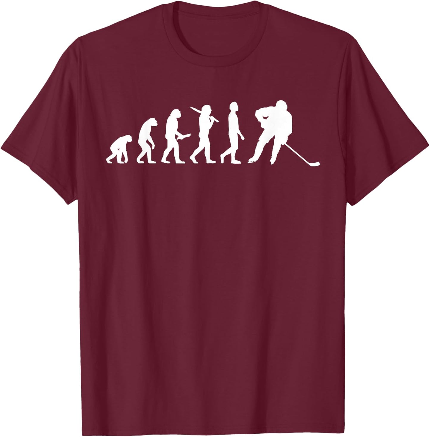 Ice Hockey Evolution Gift Ice Hockey Players T-Shirt - T-Shirt | Maroon