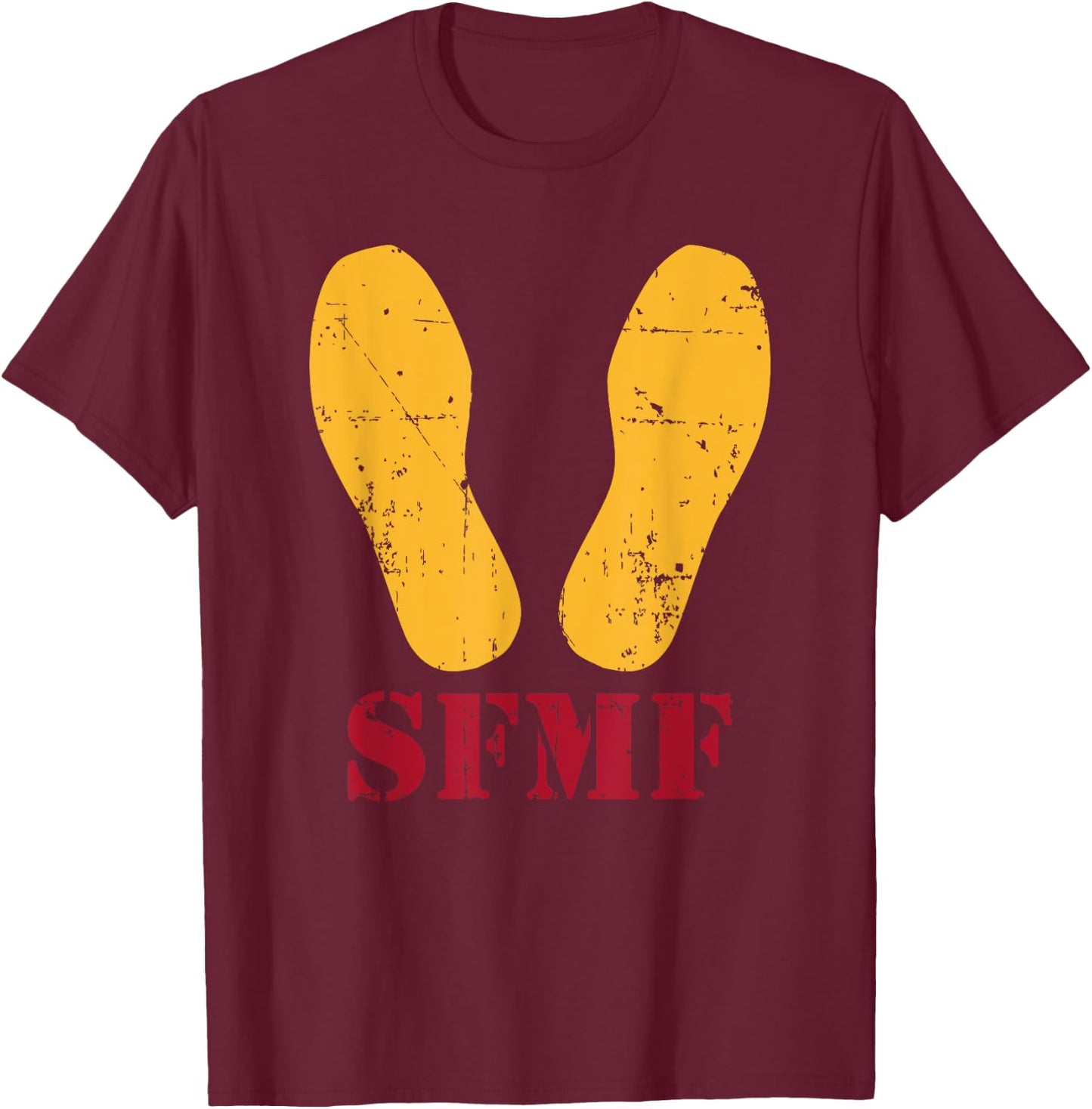 Yellow Footprints - SFMF T-Shirt - T-Shirt | Maroon