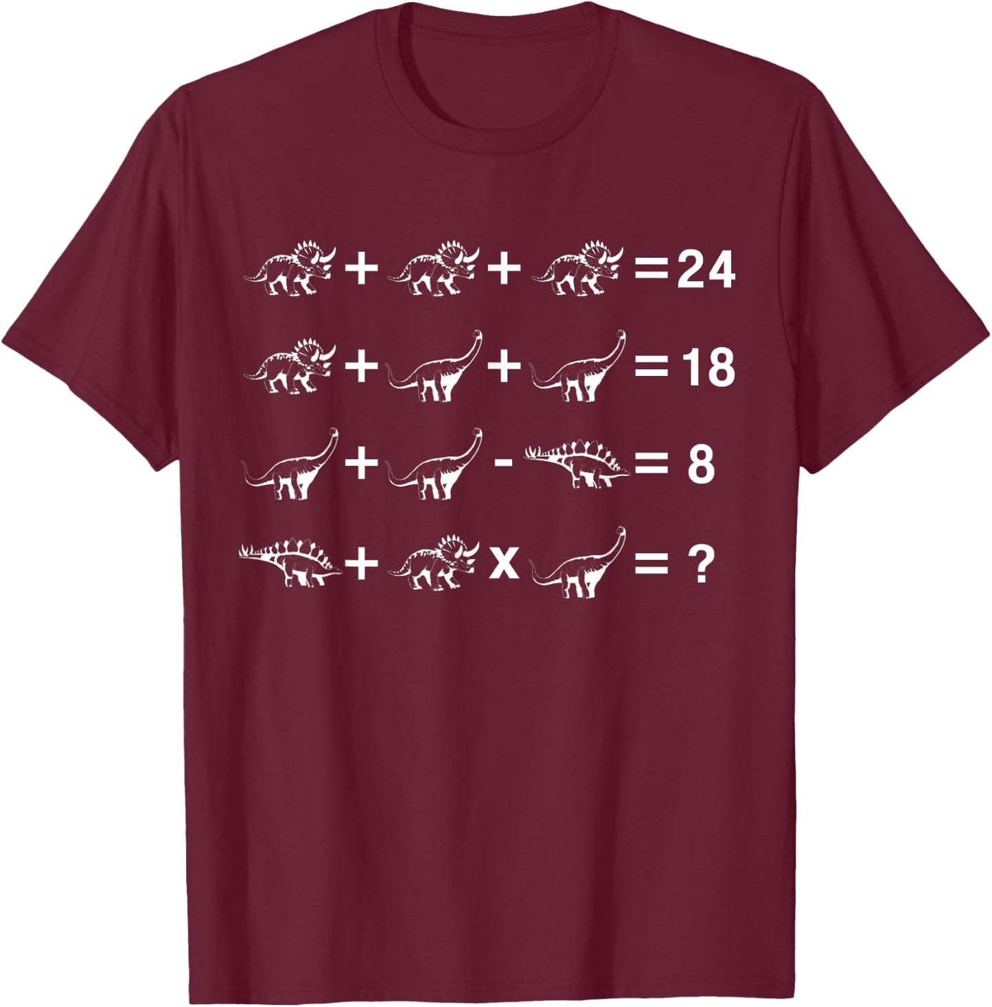 Dinosaurs math puzzle T-Shirt - T-Shirt | Maroon