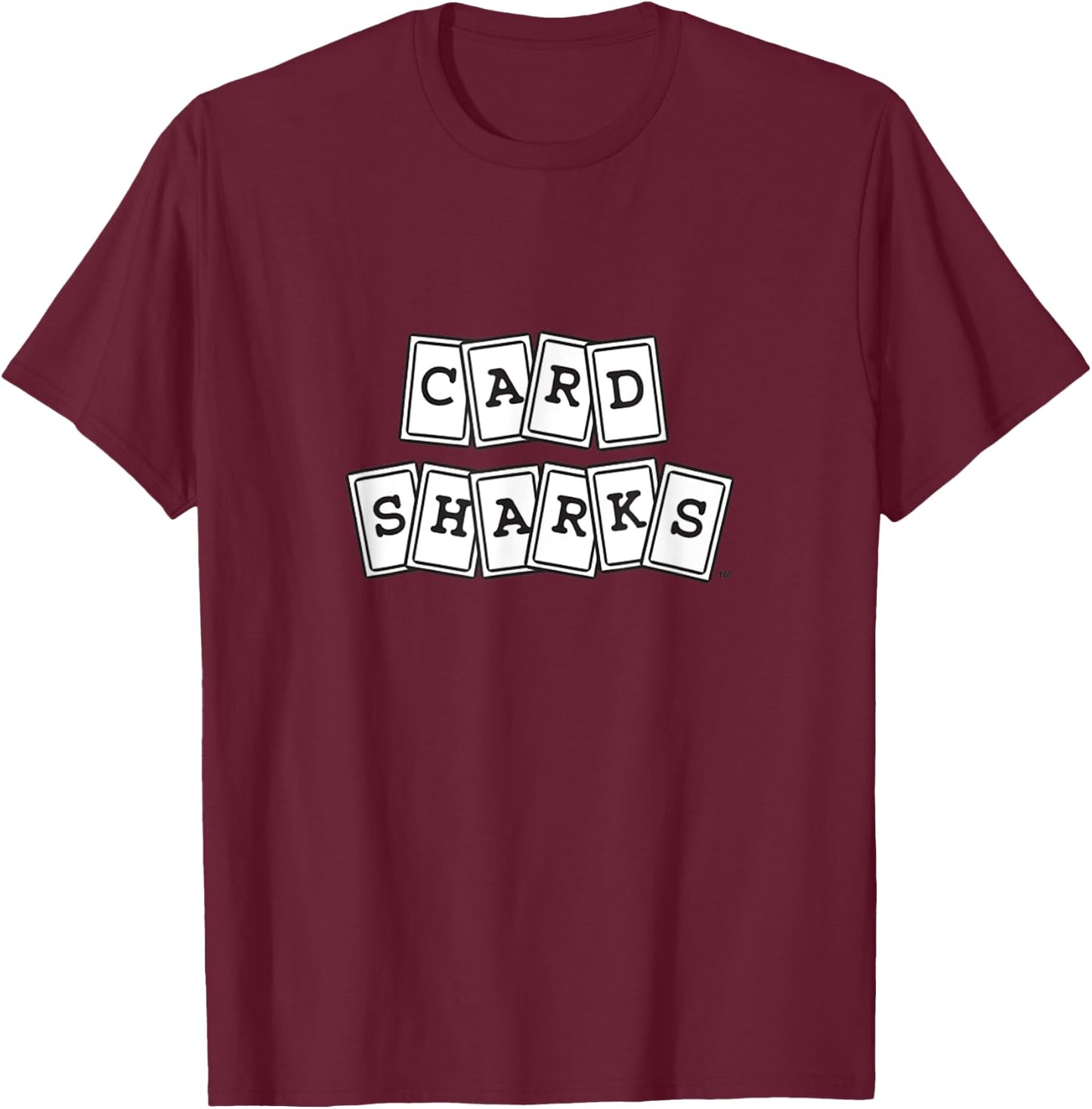BUZZR Card Sharks Classic TV Game Show T-Shirt - T-Shirt | Maroon