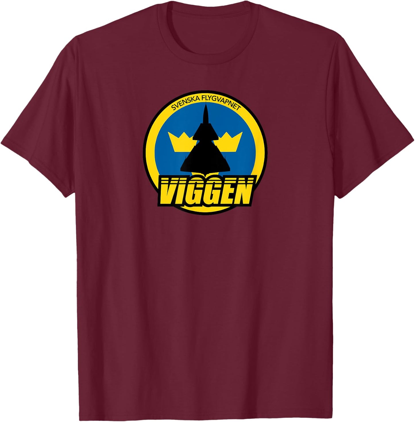 Svenska Flygvapnet Viggen T-Shirt - T-Shirt | Maroon