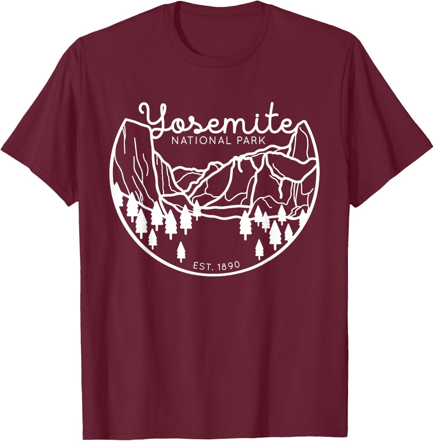 Yosemite National Park 1890 California Sierra Nevada T-Shirt - T-Shirt | Maroon