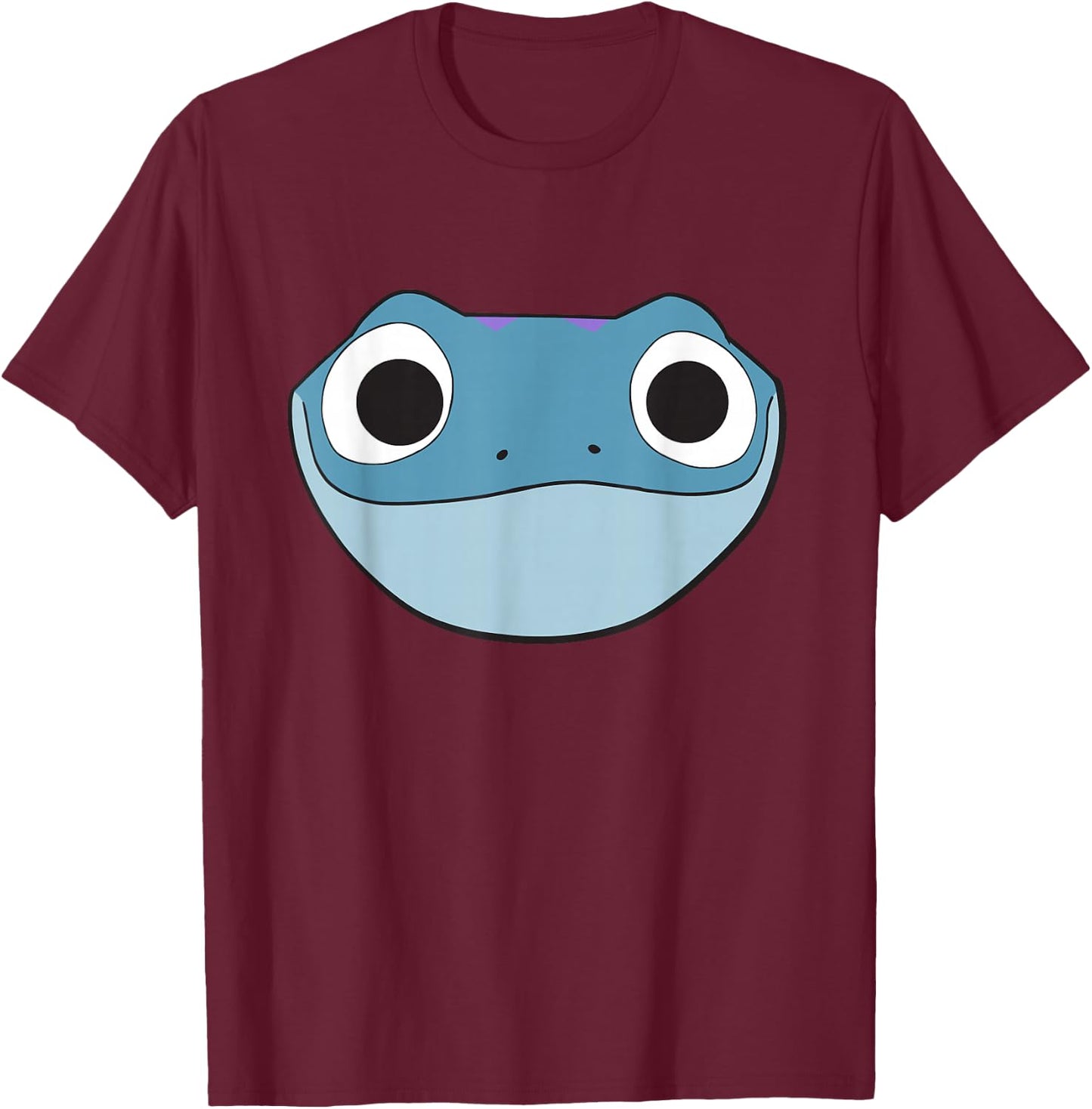 Disney Frozen 2 Bruni Cute Salamander Big Face T-Shirt - T-Shirt | Maroon