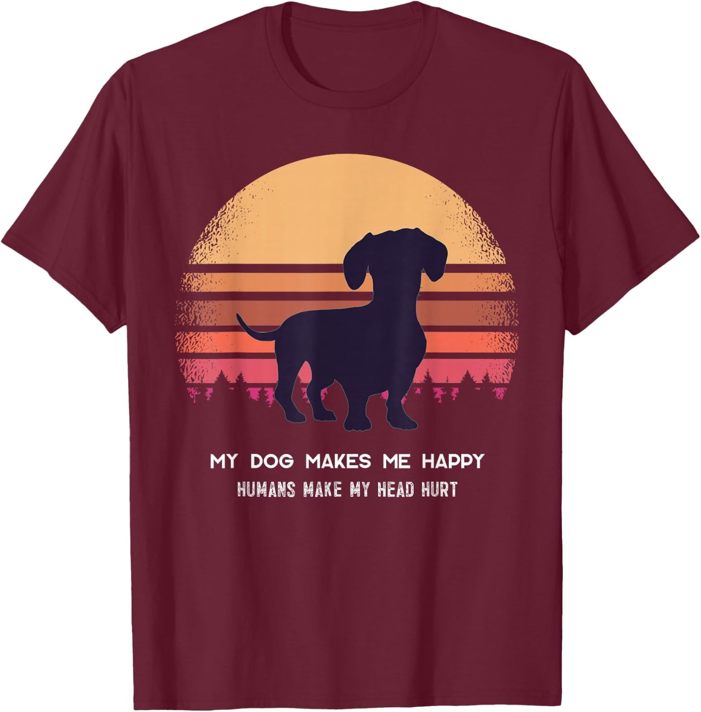 Dachshund Doxie Wiener Sausage Dog Women Kids T-Shirt - T-Shirt | Maroon