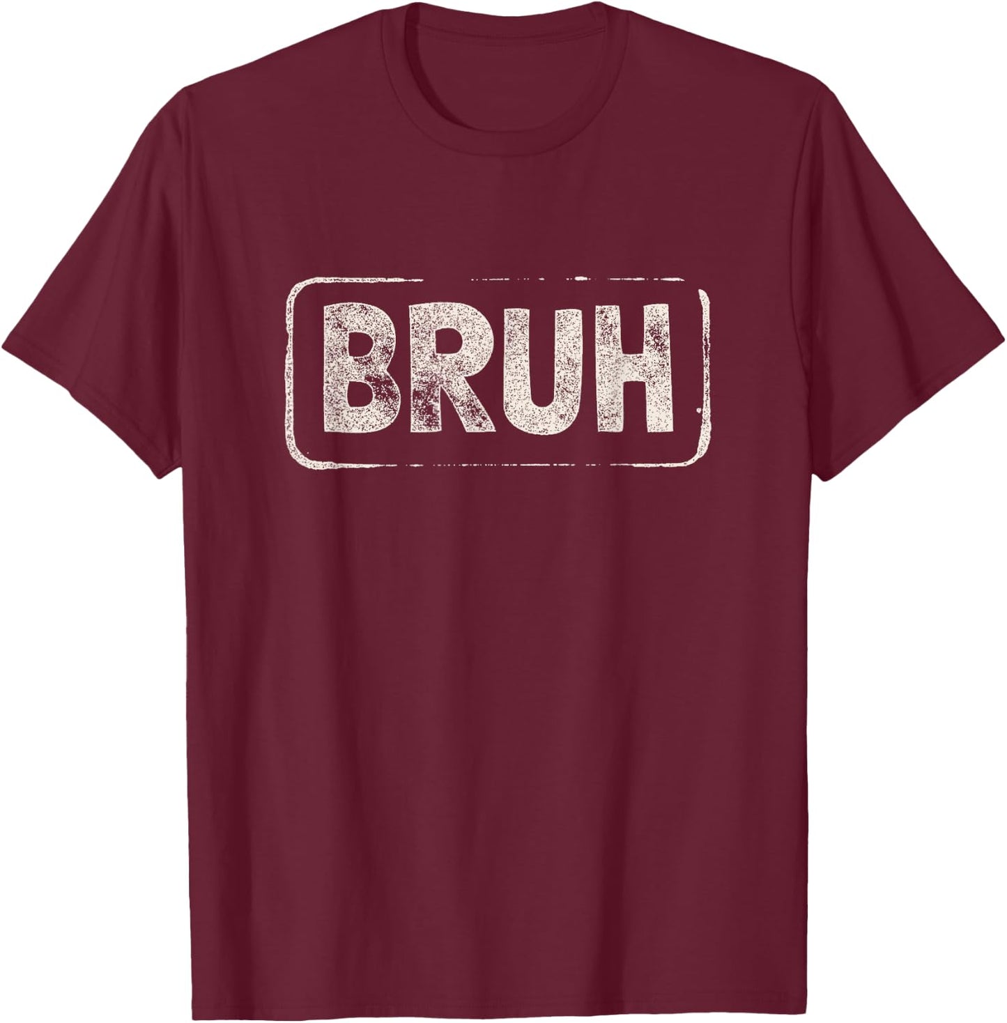 Bruh Gamer Slang Meme Design Short Sleeve T-Shirt - T-Shirt | Maroon