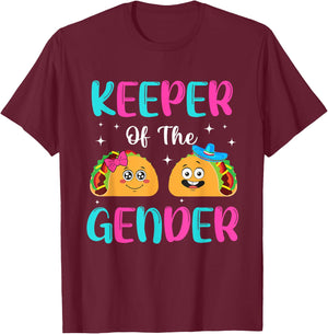 Mexican Gender Reveal - Keeper Of The Gender Taco T-Shirt - T-Shirt | Maroon