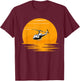 Sunset UH-1 Huey Helicopter Lover Gift Pilot Women Men T-Shirt - T-Shirt | Maroon