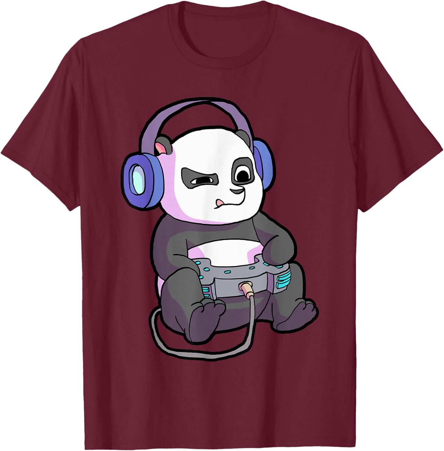 Gamer Shirt for Boys Gaming Teen Girl Funny Panda Shirt T-Shirt - T-Shirt | Maroon