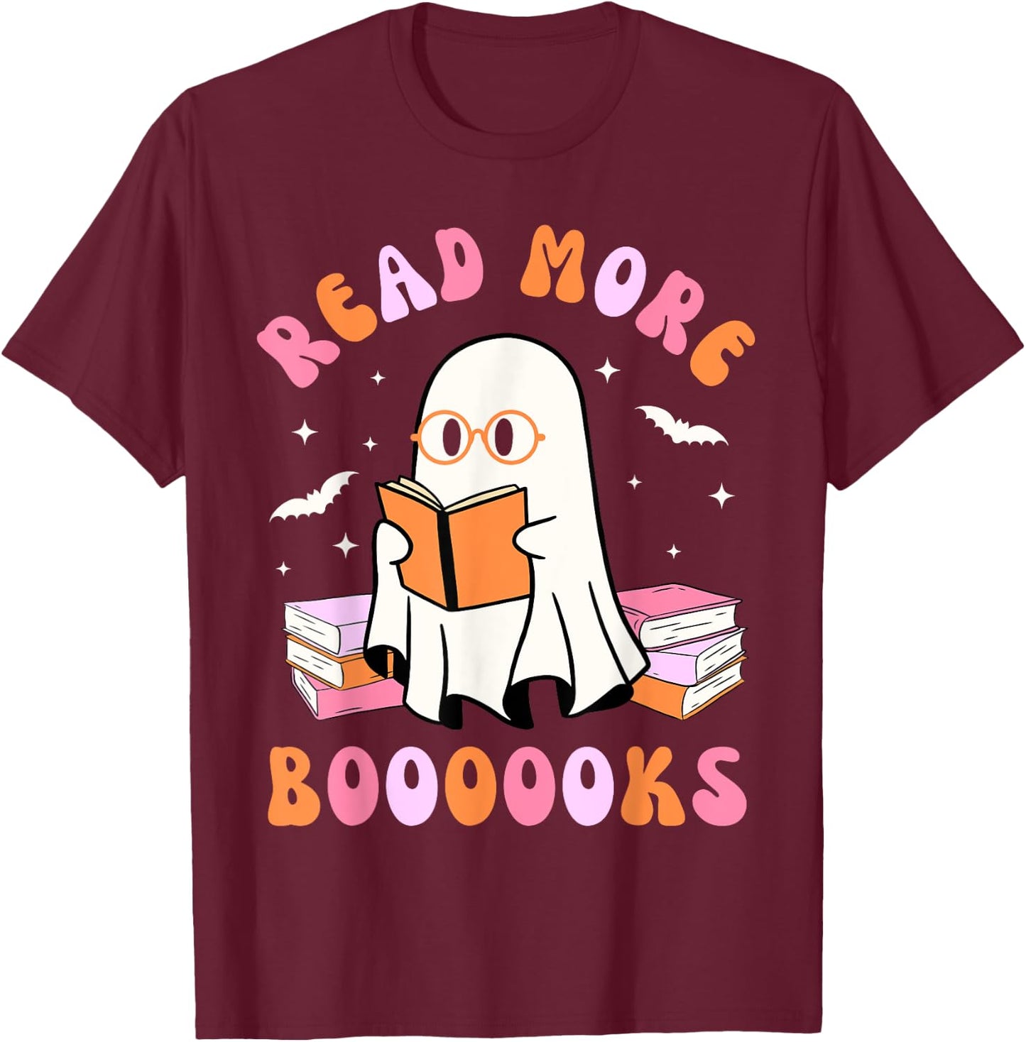 Read More Books Halloween Groovy Reading Kids T-Shirt - T-Shirt | Maroon