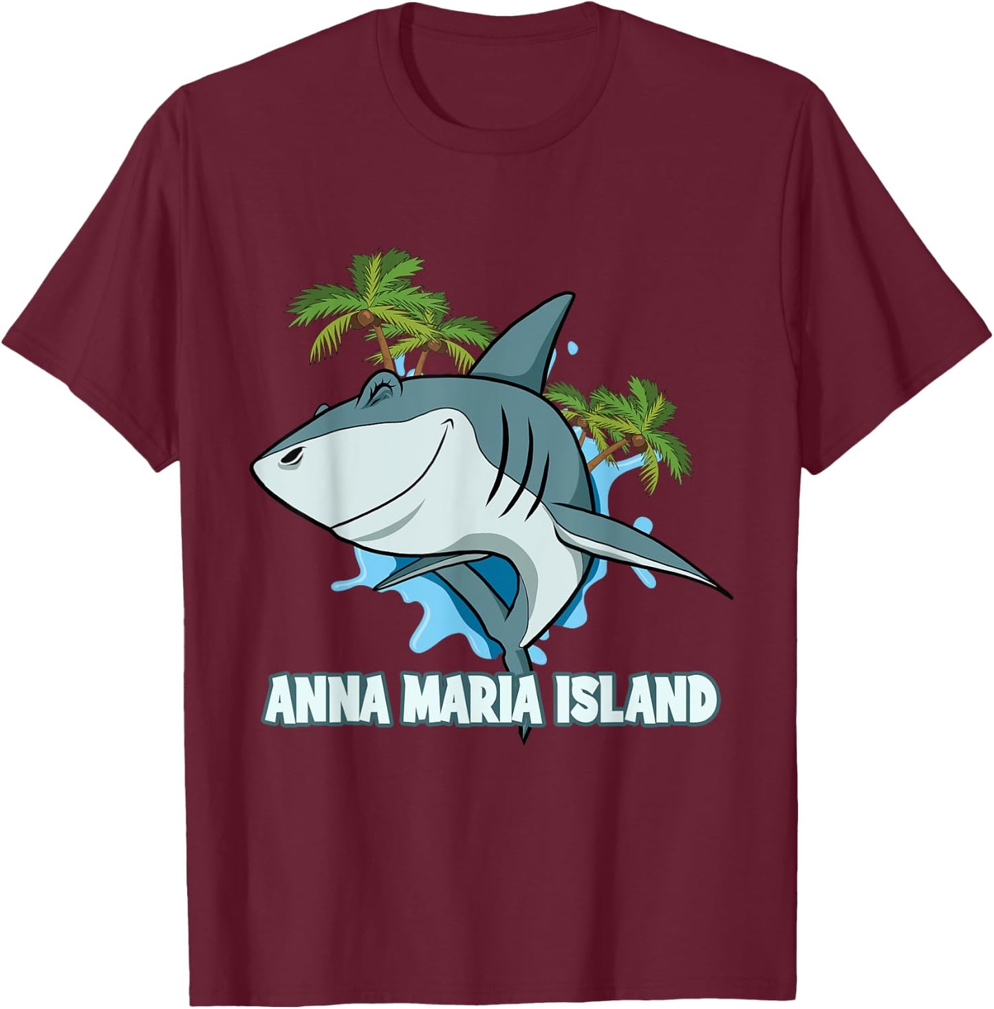 Anna Maria Island USA Shark Souvenir T-Shirt - T-Shirt | Maroon