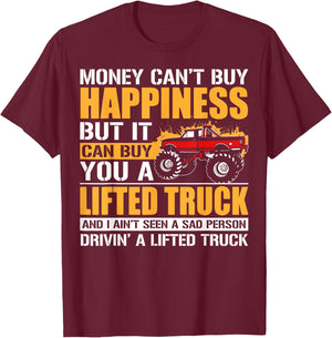 Funny Lifted Truck Driver Men Truck Owner Father Dad T-Shirt - T-Shirt | Maroon