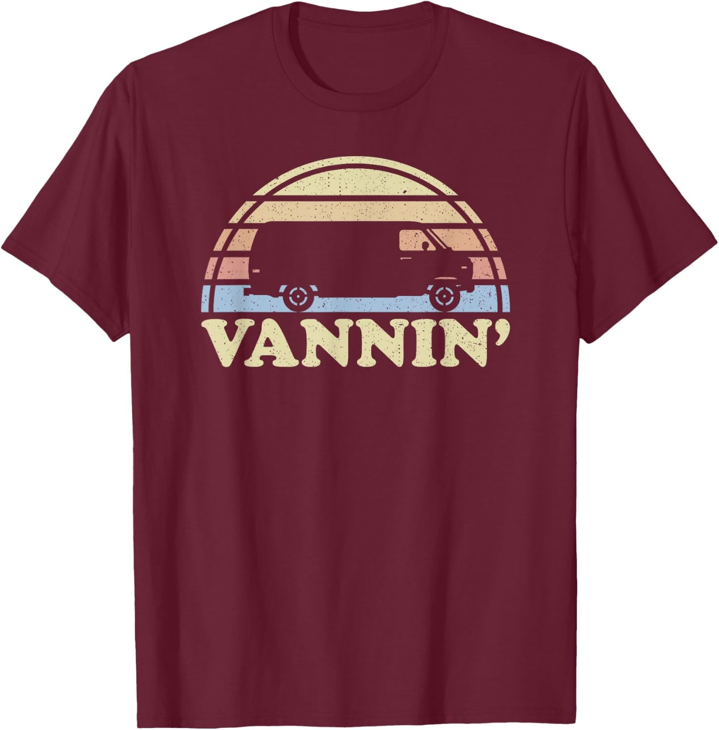 Vannin Van Life Retro Van Lovers Vanner Vantasy Camper T-Shirt - T-Shirt | Maroon