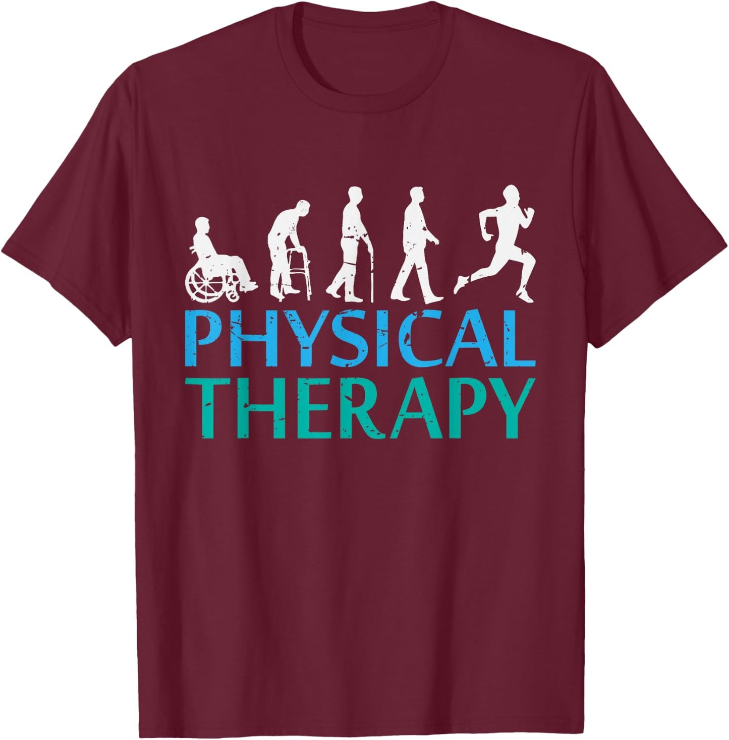Awesome Evolution of physical therapy Gift T-Shirt - T-Shirt | Maroon