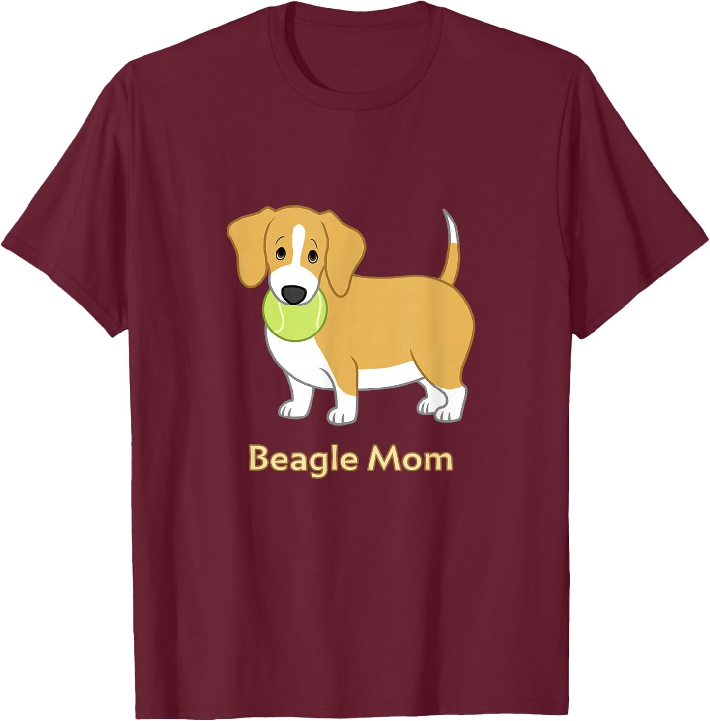 Funny Fat Lemon Yellow Beagle Mom Dog Lover T-Shirt - T-Shirt | Maroon