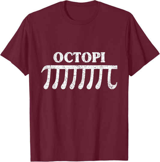 Octopi Funny Pi Gift Pi Day Math Lovers T-Shirt - T-Shirt | Maroon