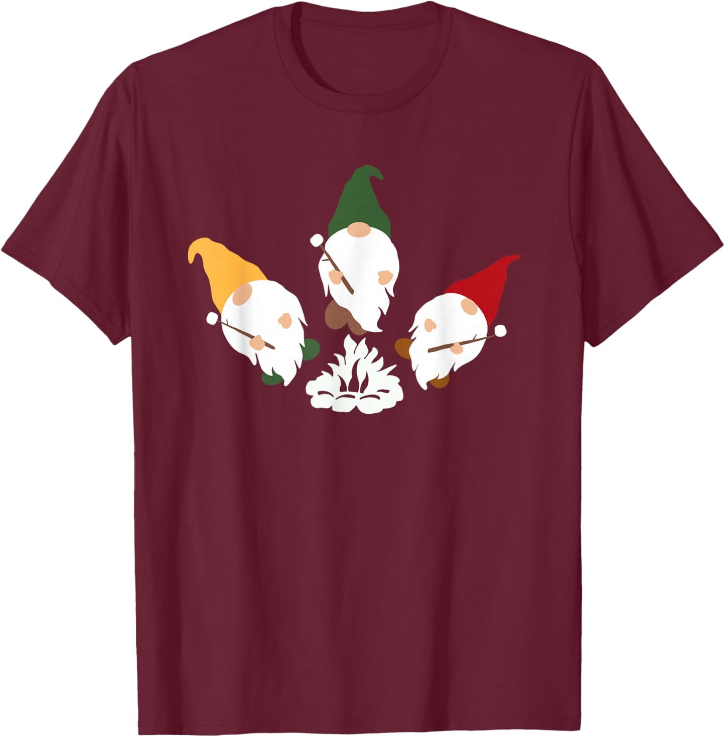 Gnome Campfire T-Shirt - T-Shirt | Maroon