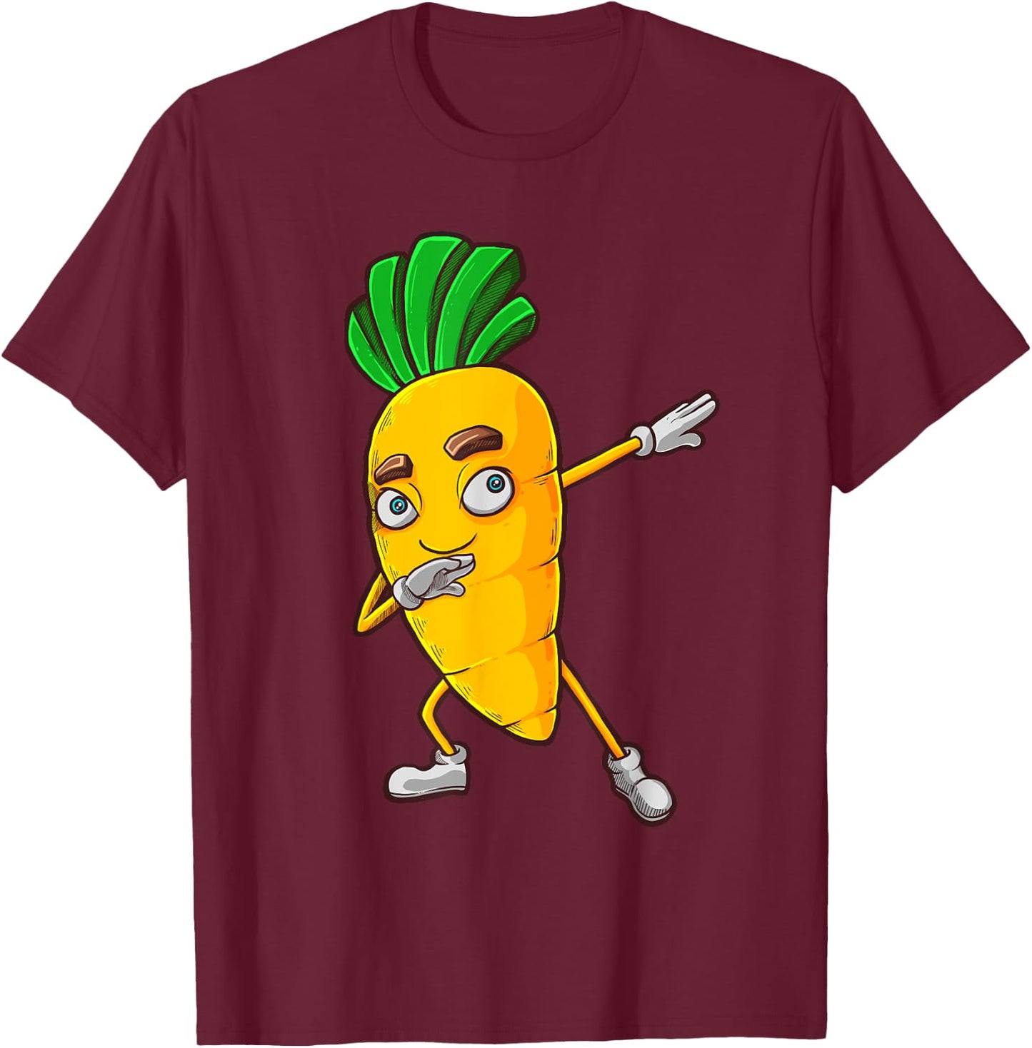 Funny Dabbing Carrot Gift | Cute Vegetable Lover Men Women T-Shirt - T-Shirt | Maroon