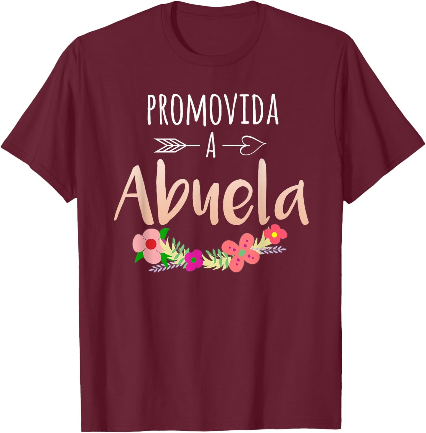 Promovida A Abuela Spanish Pregnancy Announcement Grandma T-Shirt - T-Shirt | Maroon