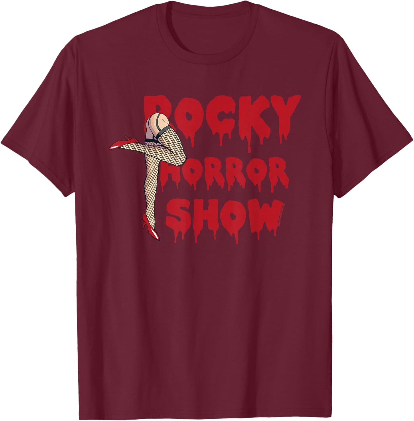 Rocky Horror Show Legs with Logo Block T-Shirt - T-Shirt | Maroon