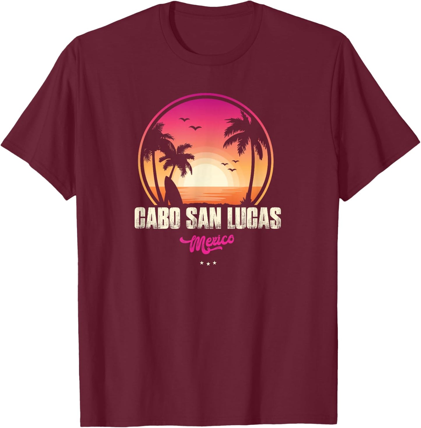 Cabo San Lucas Souvenir - Mexico Reminder T-Shirt - T-Shirt | Maroon