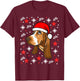 Basset Hound Christmas T-Shirt - T-Shirt | Maroon